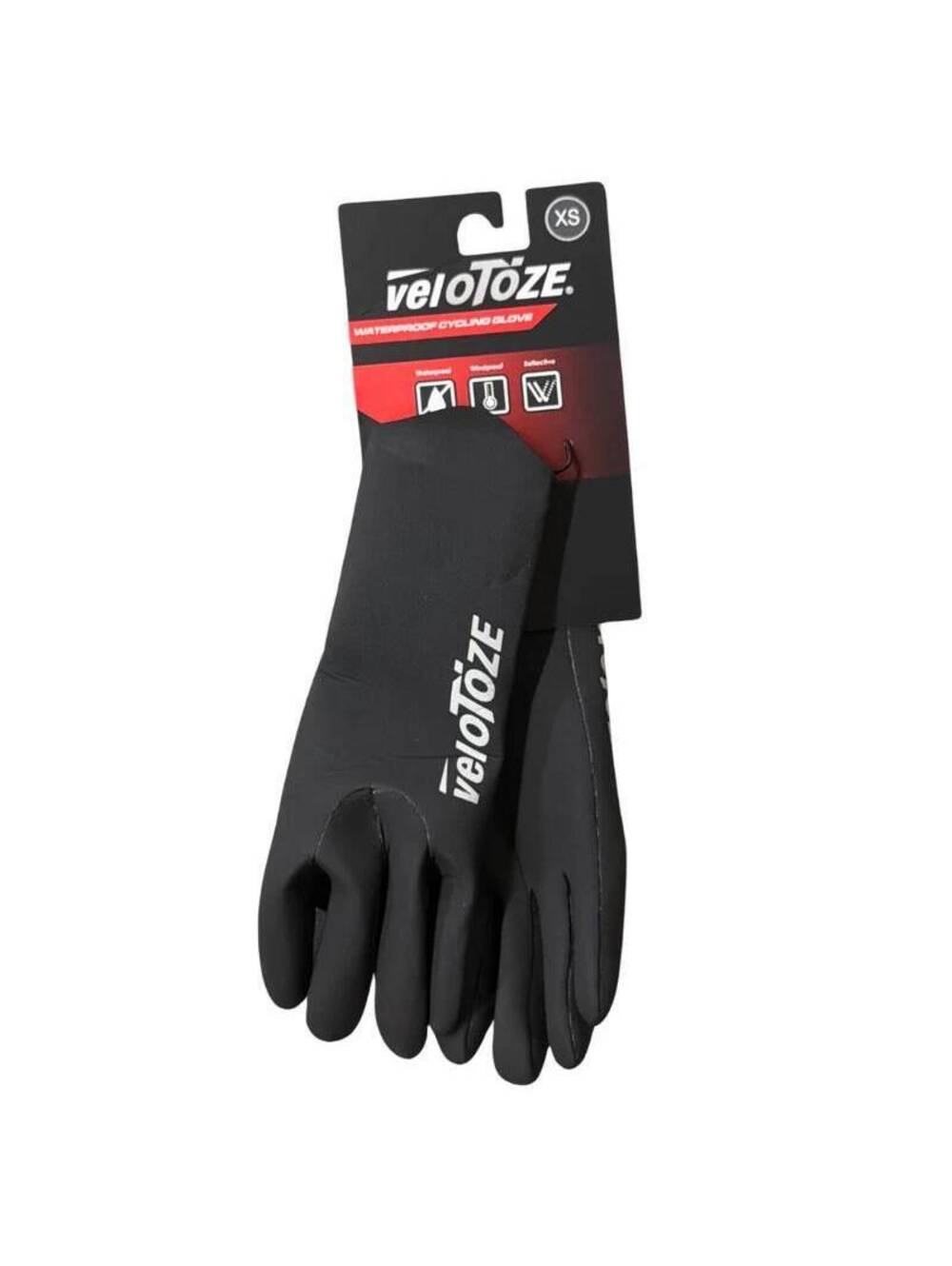 veloToze Waterproof Cycling Gloves Black XS Windproof Reflective Neoprene New